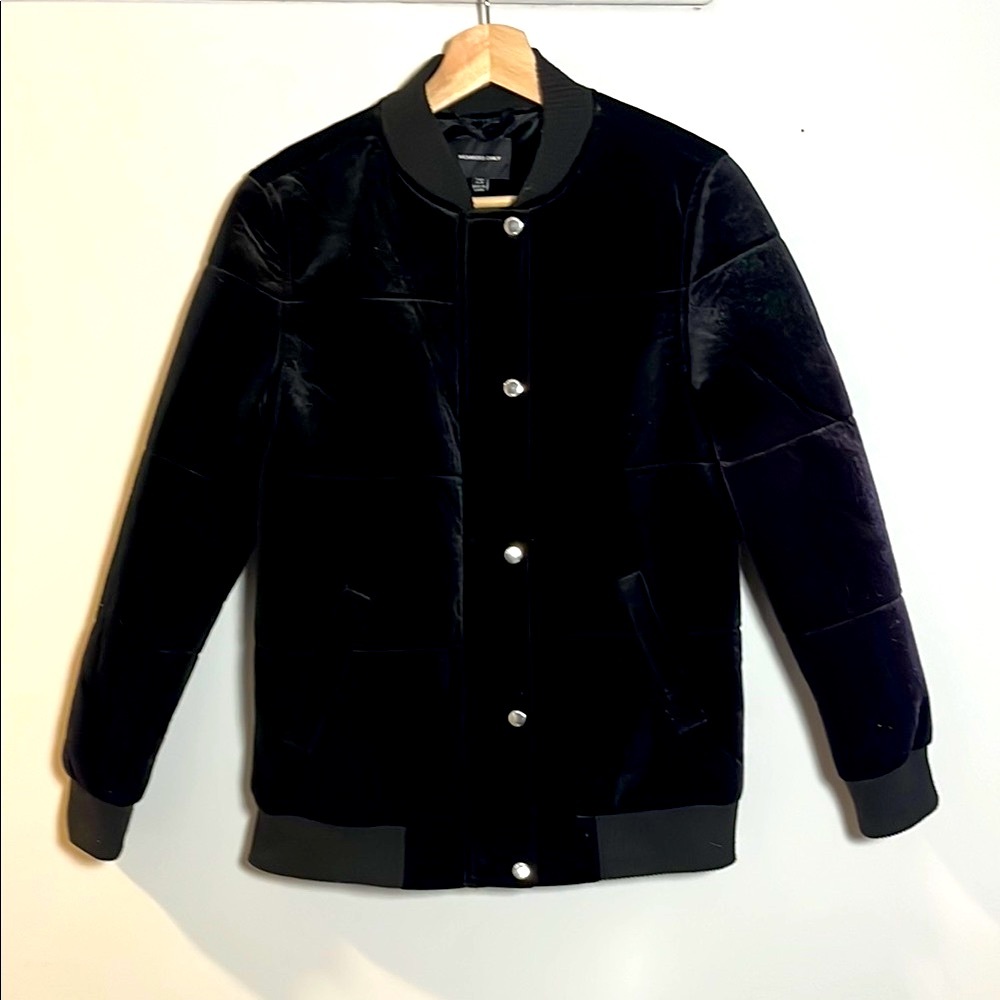 Members Only Black Velvet Bomber Jacket
